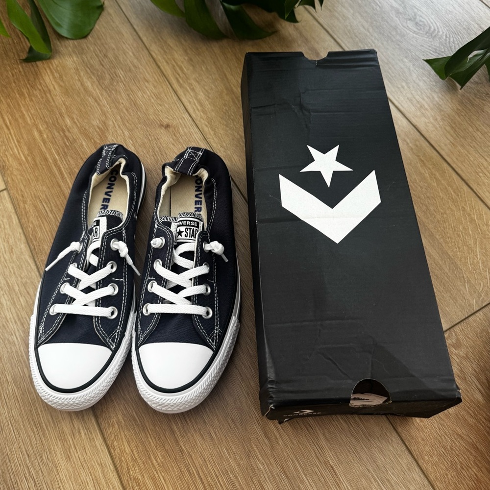 Converse Navy and White Canvas Shoes - Picture 3 of 6